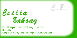 csilla baksay business card